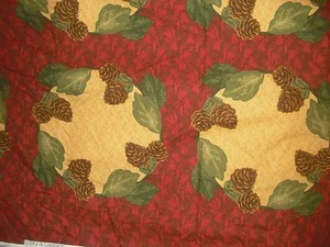 Thimbleberries Cotton Quilt Fabric Lodge Pinecone Panel Motiff 1 1/3 yds - Picture 1 of 1