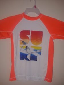  OP OCEAN PACIFIC SURF ZONE shirt orange/white size xl youth 14-16