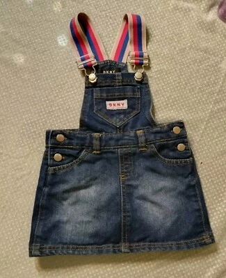 DKNY Jumpsuit Kids Girls Denim Dress Size 24 Months - Image 1 of 4