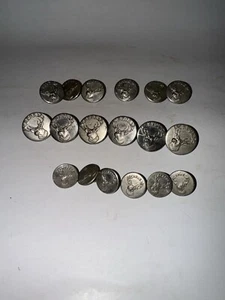 Antike Elche Bruder BPOE Manschette JACKE MANTEL Knöpfe 18er Set groß und klein - Bild 1 von 13