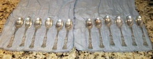 12 Sterling Silver Spoon set marked 5 3/4 Inch Vtg Old. Very Nice! - Picture 1 of 19