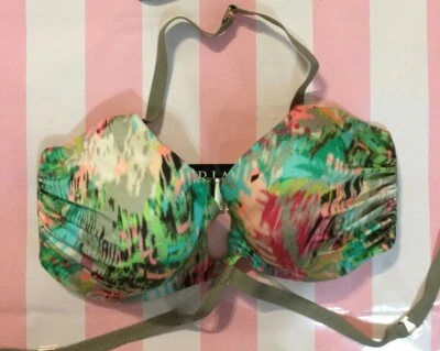  New  Victorias Secret Swim Bikini Top 36D The Hottie Halter Push Up N5548 - Image 1 of 3