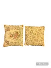 Gold Print Pillows 1970s 10”x11”