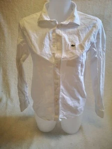 Lacoste Boys Denim Long Sleeve Shirt Size S Free P&P - Picture 1 of 2