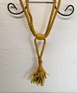 Drapery Single Tassel Curtain Tieback Gold Home Decor 18" Long - Picture 1 of 6