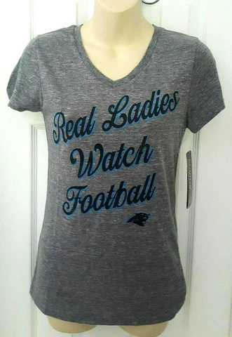 CAROLINA PANTHERS Womens Juniors T Shirt Medium 7/9 Real Ladies Watch Football Cover