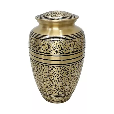 Antique Engraved Designed Large Adult Decorative Human Urn For Ashes. - Image 1 of 4