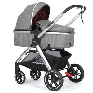 Baby Pram Stroller Mamakiddies Pacto City GREY Compact Light Weight Bassinet - Picture 1 of 23