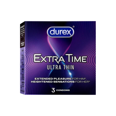 Durex Extra Time Ultra Thin Condom 3 Count ( pack of 3 )  | free shipping - Image 1 of 4