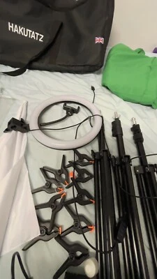 HAKUTATZ  55 W 3 LED Light Umbrella Lighting Kit Background Support Stand Video - Image 1 of 4