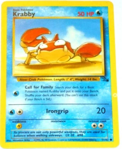 Krabby 51/62 Fossil Pokemon Card - Picture 1 of 12