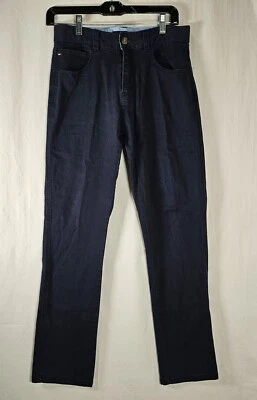 Calça social Tommy Hilfiger juvenil tamanho 18 azul marinho cintura ajustável 5 bolsos - Imagem 1 de 4