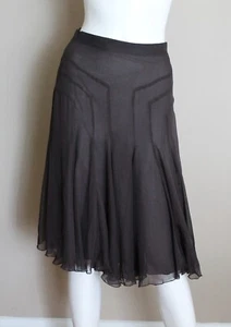 BLUMARINE Brown Chiffon Sheer Skirt Sz 38 ITALY - Picture 1 of 13