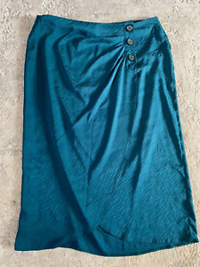 Ladies TU Emerald Green Wrap Button Skirt, Size 14