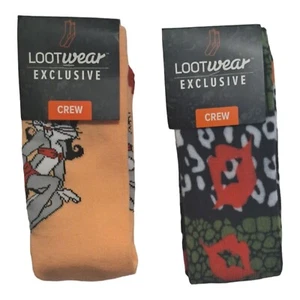 2 Pair Crew Socks Looney Tunes Gremlins Adult Shoe Size 6-12 Bugs Bunny Skater - Picture 1 of 6