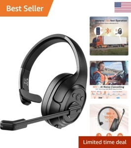 Wireless Trucker Headset with Noise Cancelling Mic - 99ft Range, 30H Talk Time - Picture 1 of 10