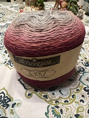 NEW Scheepjes Whirl Yarn Cake #753 “Slice O’ Cherry Pie” Cotton Blend 215-225g - Image 1 of 4