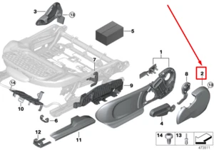 MINI COUNTRYMAN F60 Front Right Seat Covering 52107410564 7410564 NEW GENUINE - Picture 1 of 2