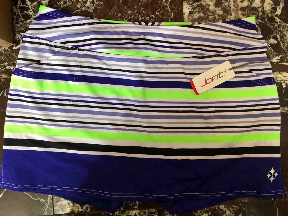 全新带标签 女士 Jo Fit 紫色 LIME 针织高尔夫网球 Mina Skort - XL UPF 50 — 第 1/1 张图片