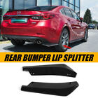 Universal Car Bumper Lip Spoiler Splitter Diffuser Canard Black 2pcs