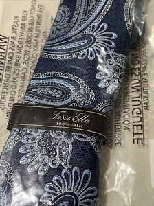 NEW Tasso Elba Men's Paisley Silk Tie Blue Dark Blue Baby Blue Sky Blue - Picture 1 of 10