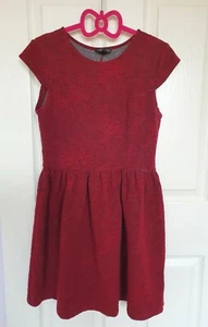 Topshop Burgundy Dress size 10 UK 38 EU Floral lace design autumn - Picture 1 of 8