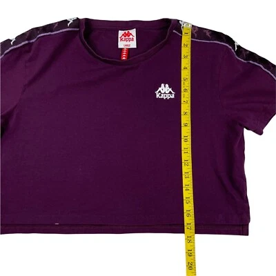 Camiseta corta Kappa púrpura con logotipo bordado para mujer talla grande Foto 1 de 4