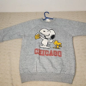 Vintage Rare New Old Stock Chicago Bears Snoopy Sweater XL Beer - Picture 1 of 5