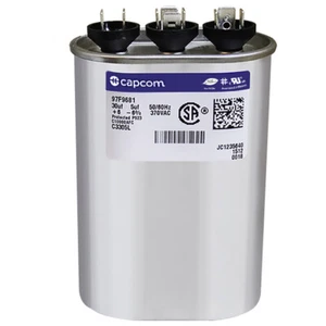 30/5 uf 370 VAC Dual Oval Capacitor Z97F9681 97F9681 GE Genteq Replacement - Picture 1 of 3