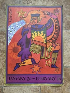 Portal Publications Zodiac Posters Aquarius 28.75”X20.5” 1960’s 1970s Vintage - Picture 1 of 8