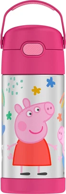 Peppa Pig Thermos Funtainer 12oz Kids Water Bottle Straw Cold 12H Vacuum Steel - Image 1 of 4