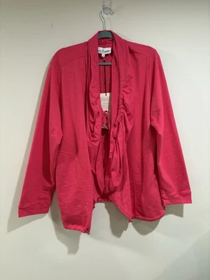 Cárdigan sudadera chaqueta NEON BUDDHA para mujer talla 1X tejido rosa fucsia 100 % algodón Foto 1 de 4