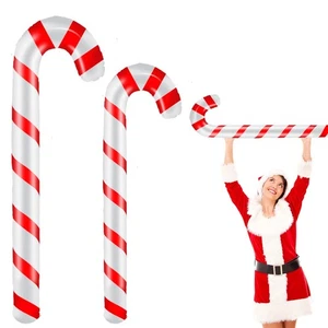 Decorations Outdoor Christmas 48 Inch Inflatable Candy Canes - Jumboxmas Red - Picture 1 of 7