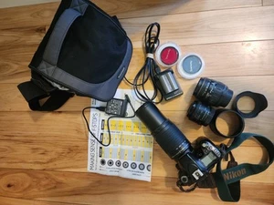 Nikon D80 DSLR 7.4/9V Camera Body/3 Lens/Charger/2 Filters/Case/2 Batt/MORE! - Picture 1 of 14