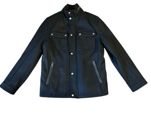 Giacca uomo Cole Haan Signature Melton lana isolata nera M - Foto 1 di 7