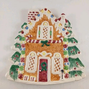 Vtg Fitz & Floyd Christmas Omnibus Christmas House Candy Cookie Plate Santa 1994 - Picture 1 of 9