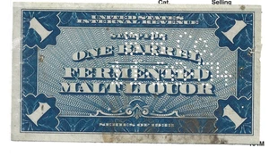 U S Stamps Revenues Beer Stamps Scott REA175 one barrel cv 110.00 Z - Picture 1 of 1