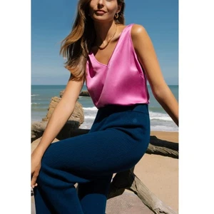Ravella Bella Pink Amalfi Silk Tank Top Size XL - Picture 1 of 8