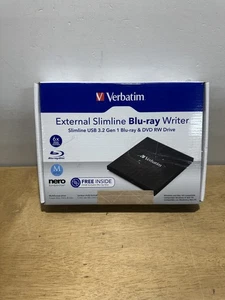 Verbatim Lecteur Blu-ray Externe Slimline USB 3.2 Gen 1 Lecteur DVD RW M-Disc NEUF - Photo 1/3