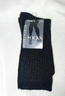 Nordstrom NEW  Cozy Luxury Black Socks With Sparkle Show Sz 6-10 - Image 1 of 4