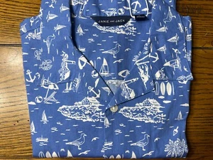 NWT Janie and Jack Chase The Sunset Beach Toile Cabana Shirt Boys Button Down 12 - Picture 1 of 3
