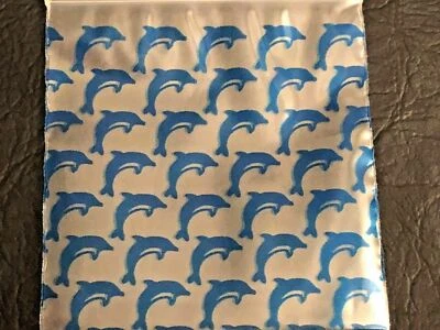 100 SMALL BAGGIES 1515 1.5' X 1.5' MINI Resealable POLY BAGS DOLPHINS - Image 1 of 4
