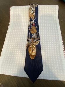 Deer Hunting Men's Necktie Animal Gun Sports Hunter Gift Blue Neck Tie Hand Made - Picture 1 of 4