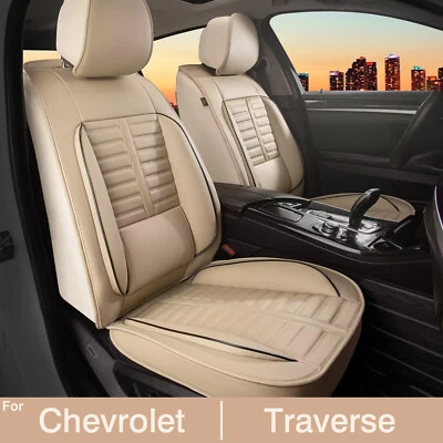 Front Row Car 2 -Seat Covers For  Chevrolet Traverse 2018-2024 Faux Leather 2Pcs - Image 1 of 4