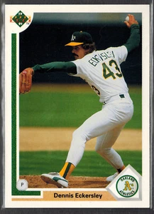 1991 Upper Deck ~ Dennis Eckersley 17 Salón de la fama *Tarjeta real **Gratis el mismo día - Imagen 1 de 2