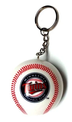 MINNESOTA TWINS KEYCHAIN BALL 2" ROUND LICENSED NEW MLB CHARM PULL - Image 1 of 2