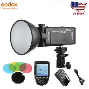 US Godox AD200Pro TTL 2.4G HSS Pocket Flash Xpro Trigger Reflector Color Gels - Picture 1 of 10