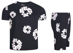 MEN'S CASUAL  2-PIECE DESIGNER PUFF PRINTED LIGHTWEIGHT SOFT  SHORT SET - Picture 1 of 16