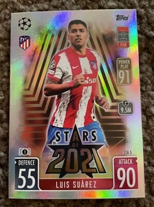 2021-22 Topps Match Attax Stars Silver Holo Luis Suarez UEFA CL #STA5 Atletico - Picture 1 of 2