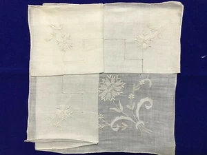 Vintage Antique Linen Handkerchief -"Zinnia" - NEW (old) (C21C34) - Picture 1 of 5
